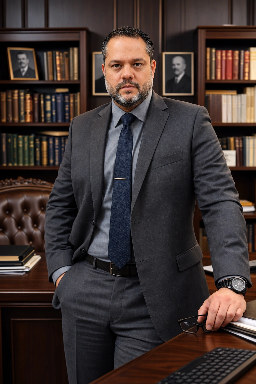 Bernardo Cecílio da Fonseca em retrato profissional no escritório